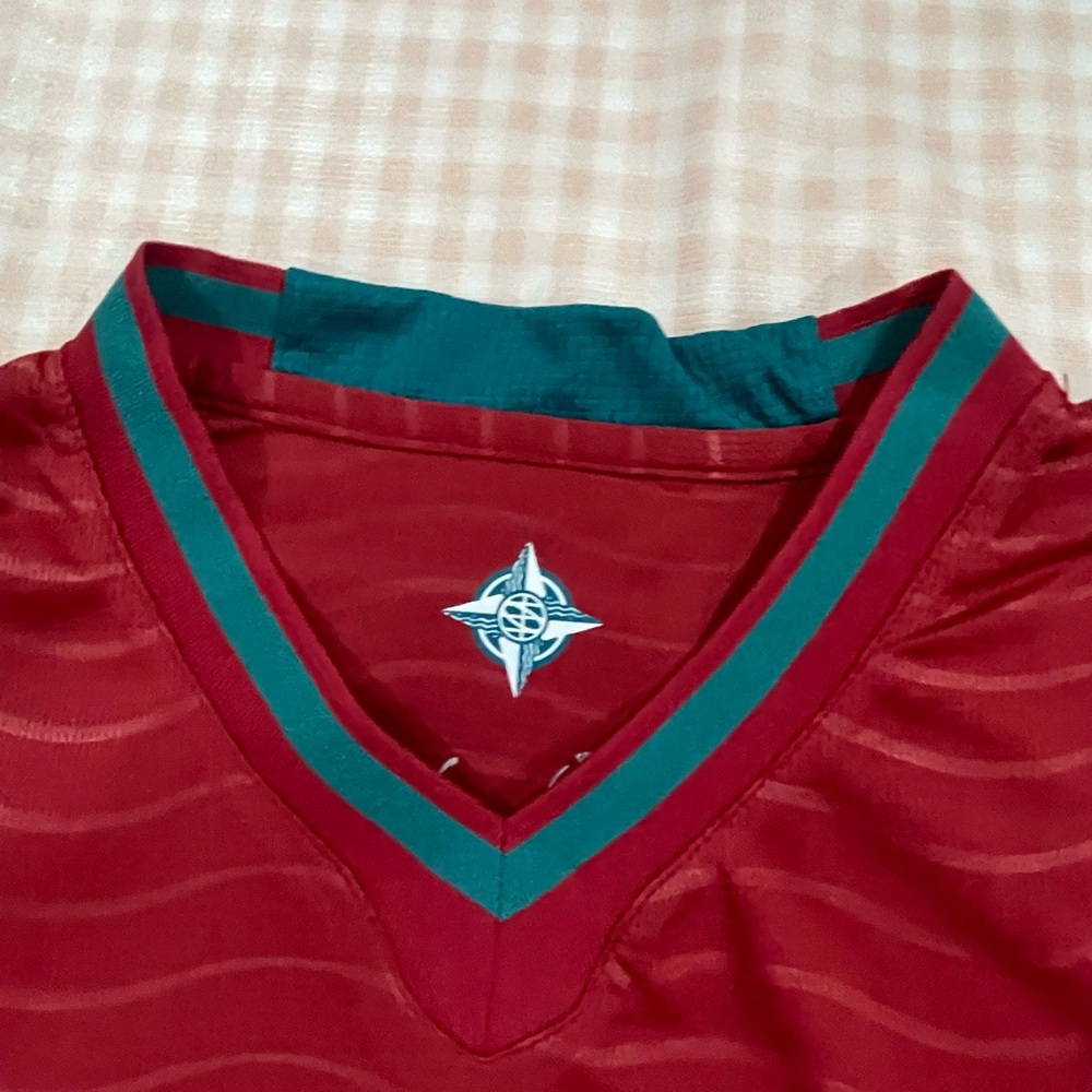 Puma Red Portugal Soccer Jersey with Green Trim and White Accents - Picture 2 of 11